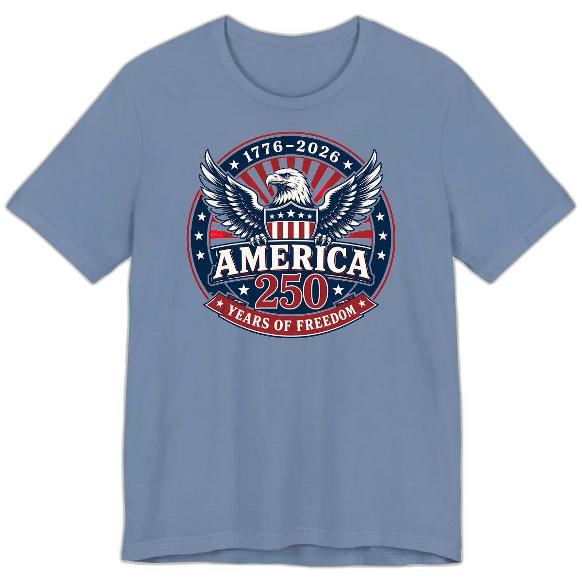 America 250 Years Of Freedom Celebration Premium T-Shirt in Steel Blue